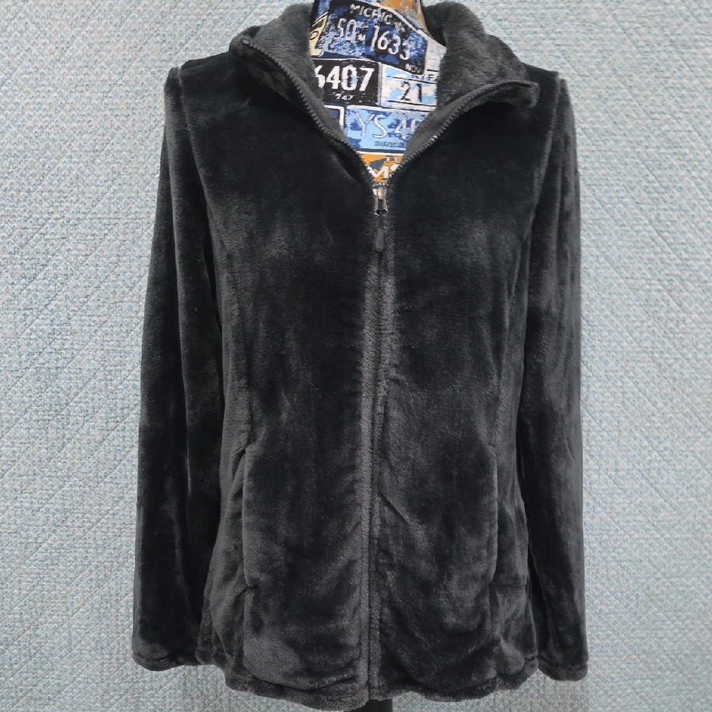 32 Degrees Women's Charcoal Teddy Jacket